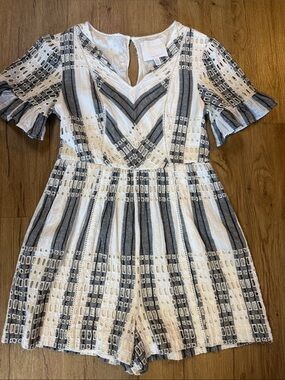 ett:twa for Anthropologie Eyelet Romper Size 6 Like New